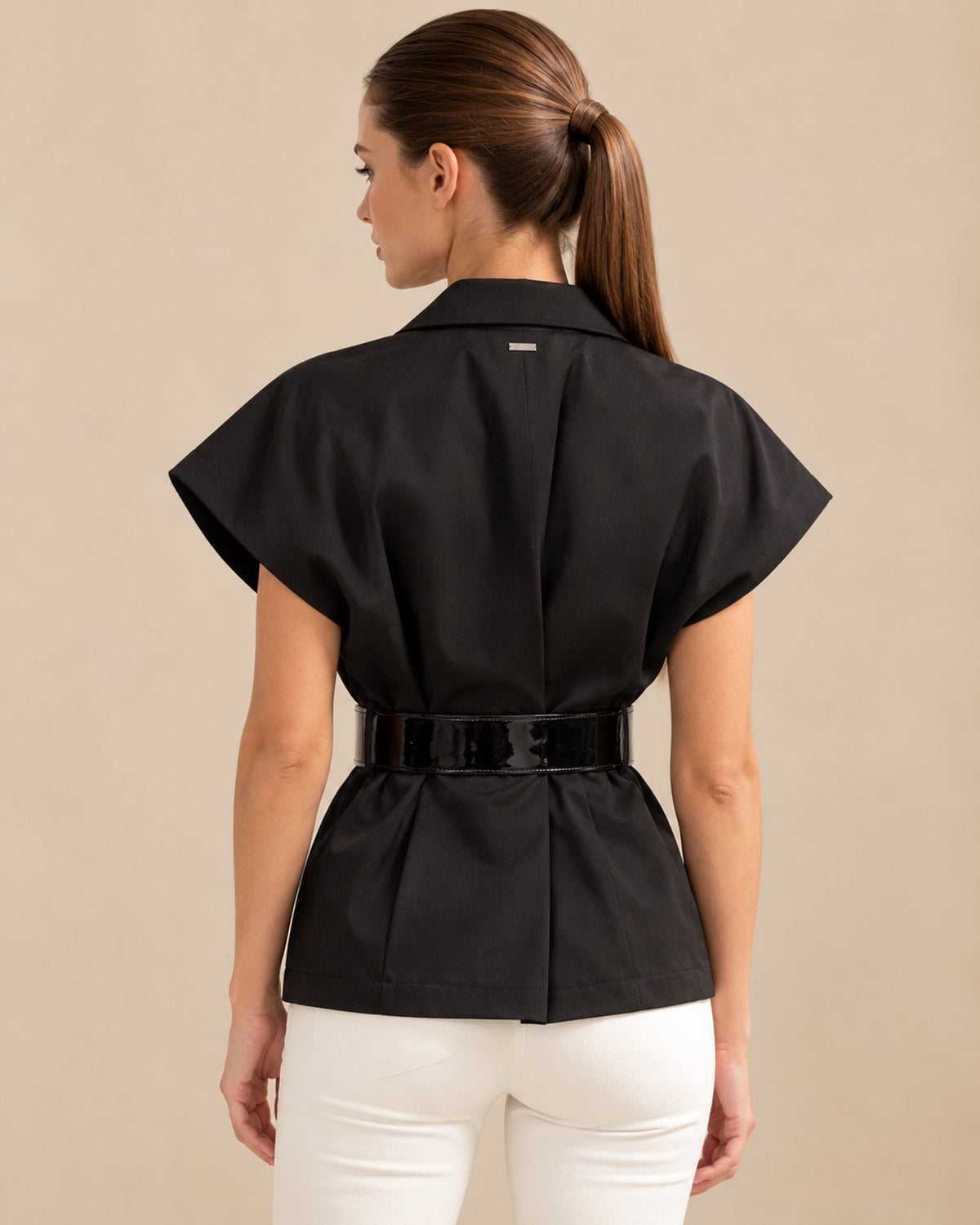 Blusa Safari Cinturón Charol