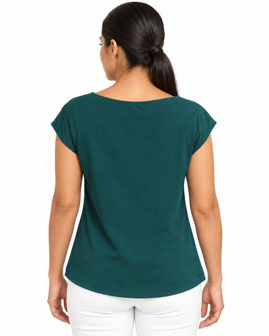 Blusa Hombro Argolla Verde – espalda