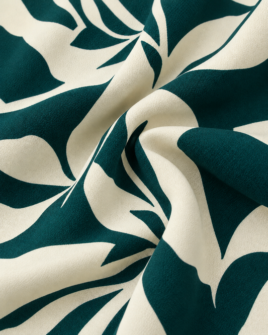Blusa Cruzada Moño Lateral Verde – detalle de tela