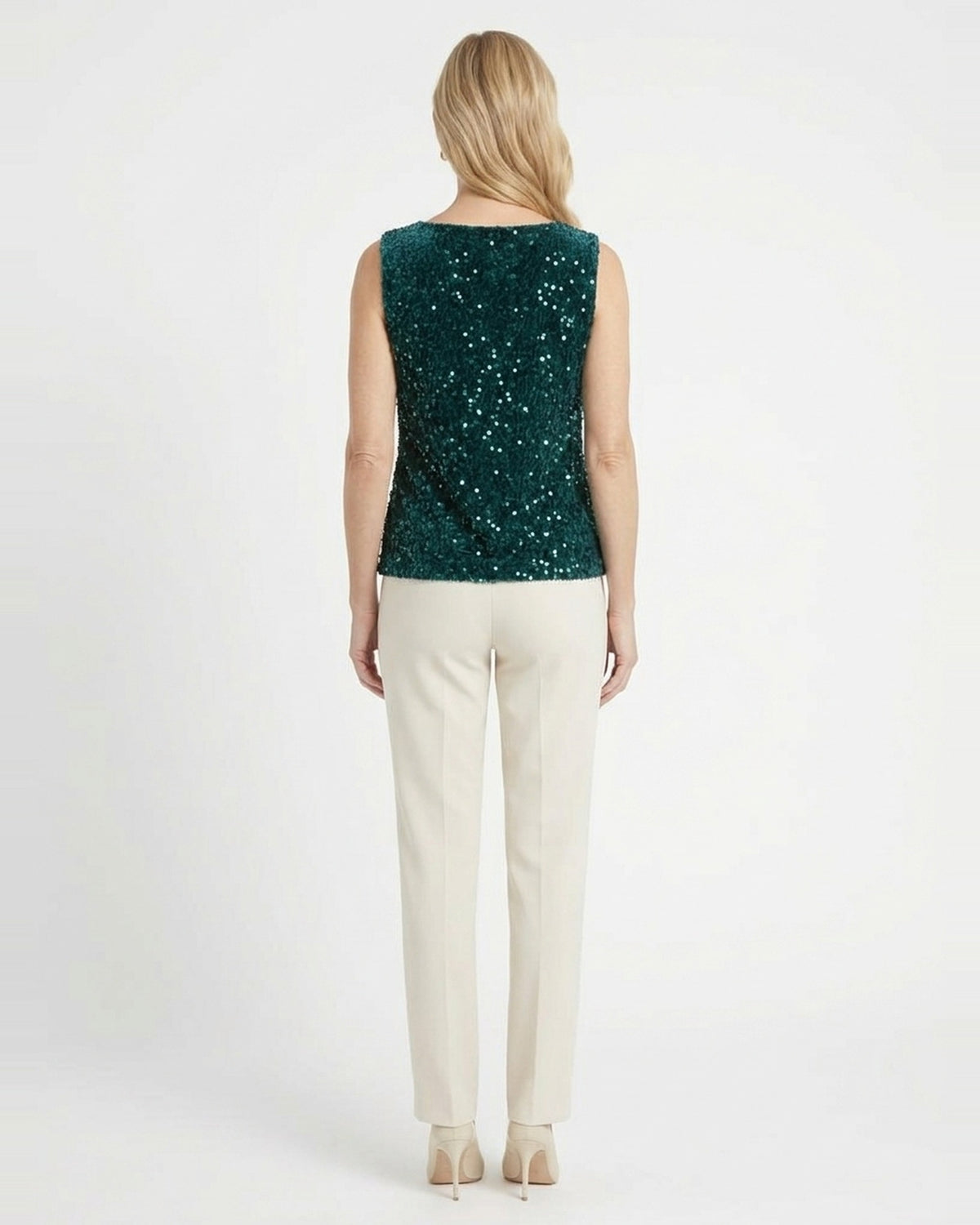 Blusa Lentejuelas Cuello V