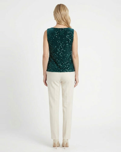 Blusa Lentejuelas Cuello V Verde – espalda