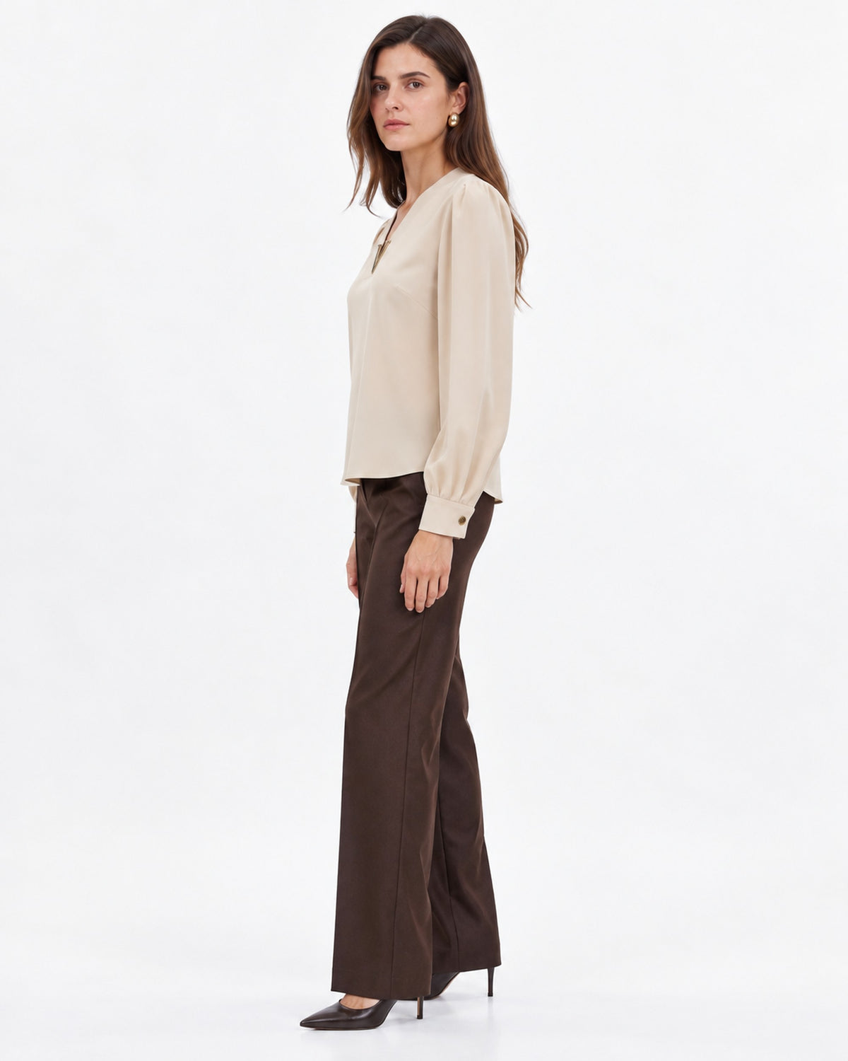Blusa Satén Herraje Dorado