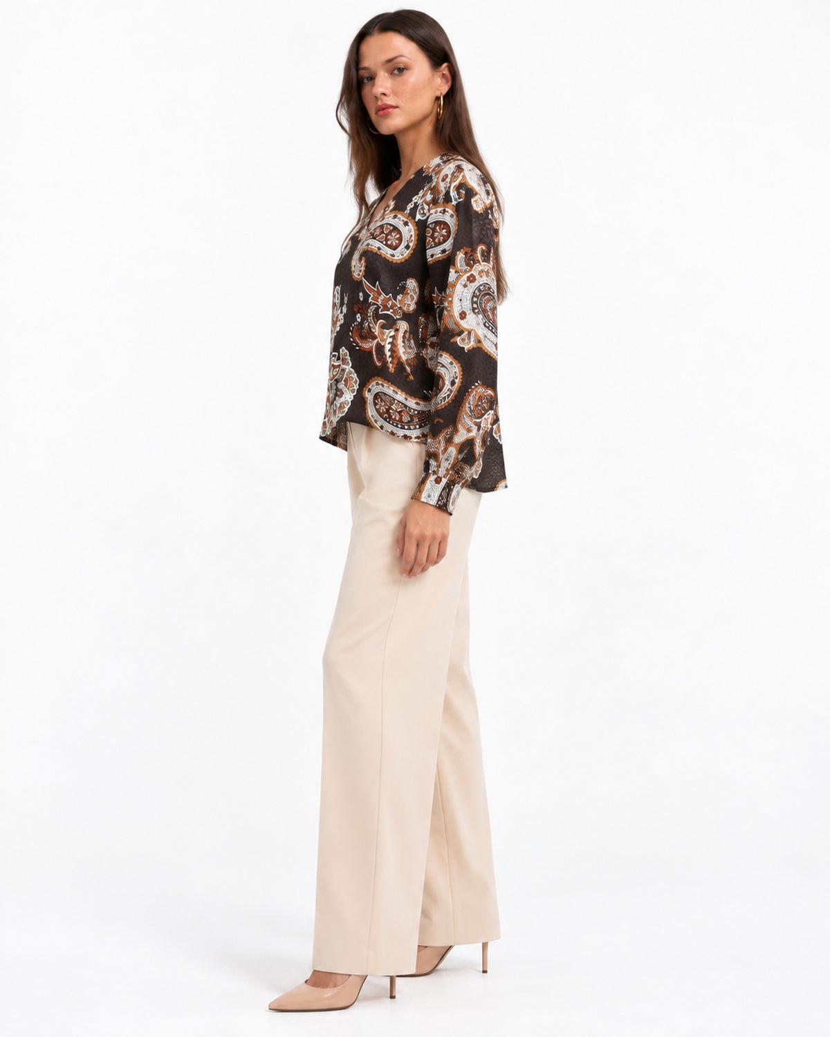 Blusa Paisley Escote Cruzado