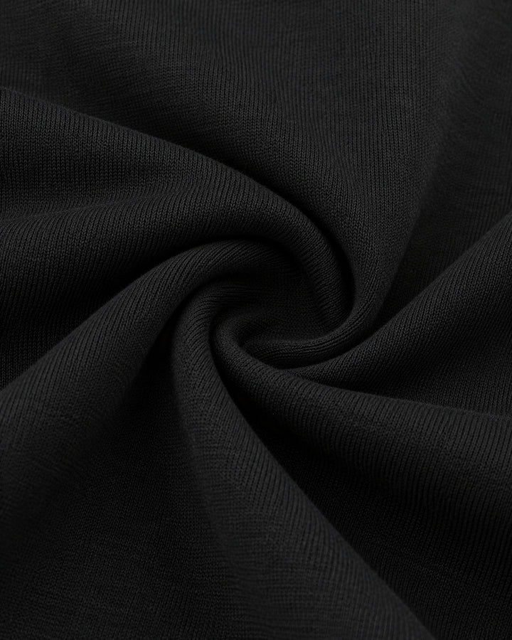 Playera Punto Cuello Redondo Negro – detalle de la tela
