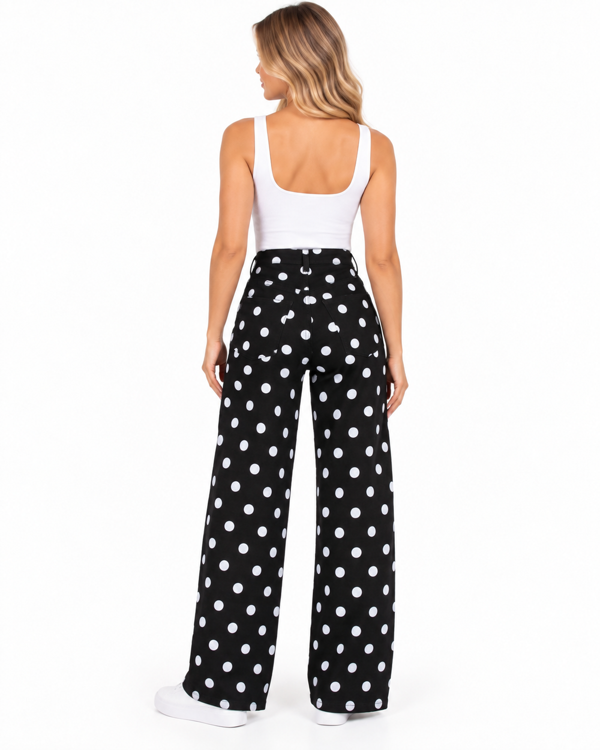 Pantalón Lunares Pierna Ancha