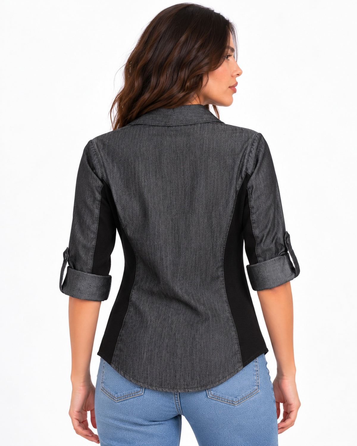 Camisa Mezclilla Paneles Laterales