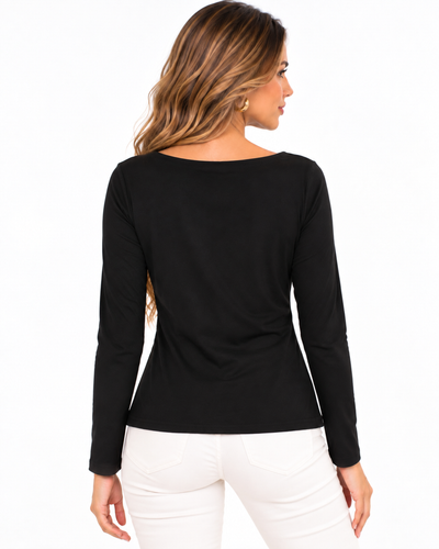Blusa Hebilla Dorada Negro – espalda