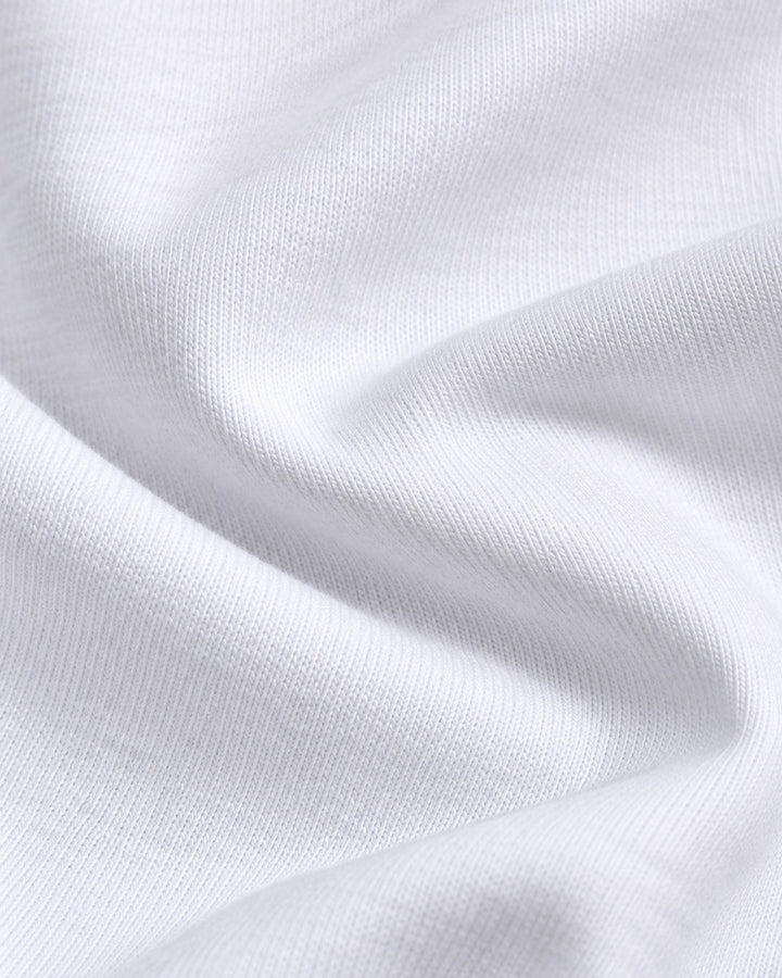 Playera Básica Aplicación Love Blanco – detalle de tela