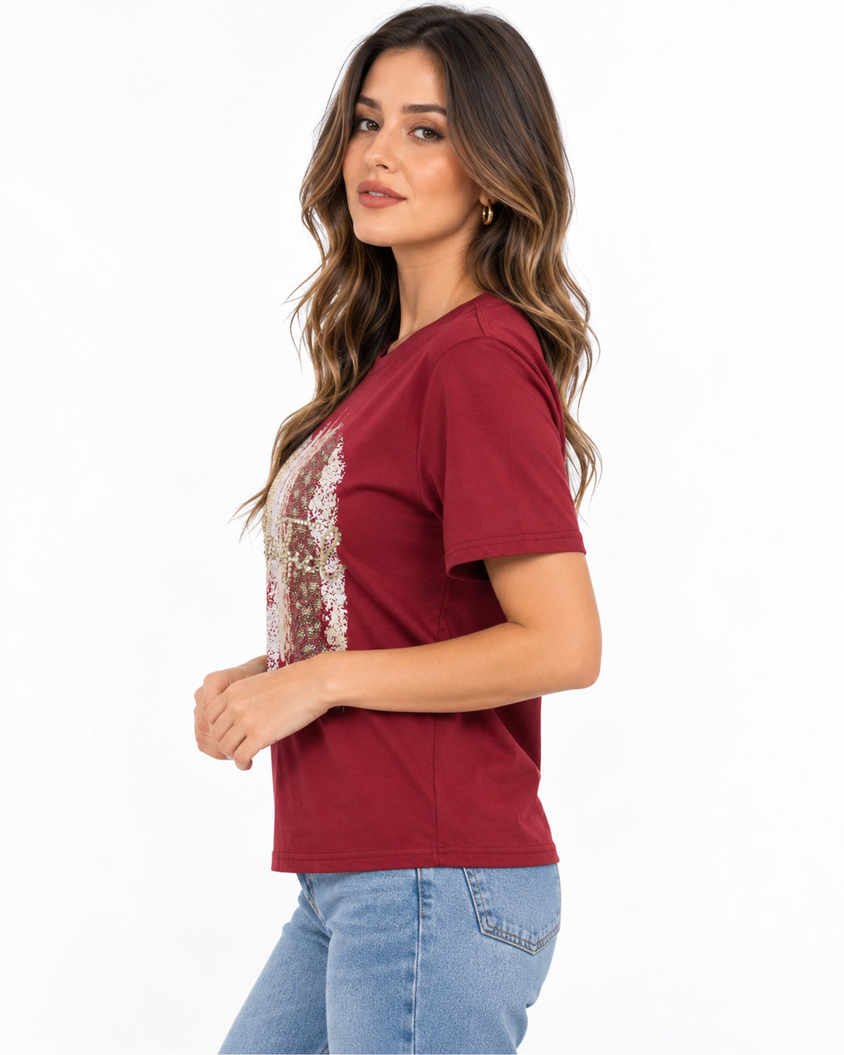 Playera Estampada Pedrería