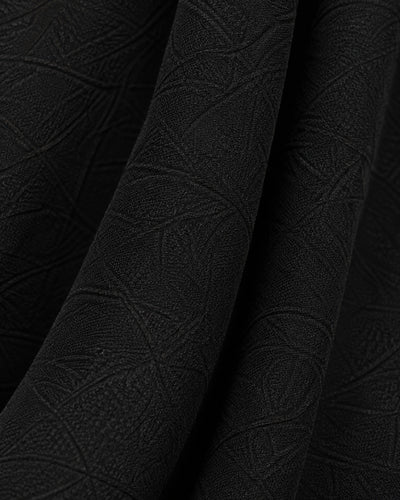 Pantalón Globo Cinturón Argollas Negro – detalle de tela