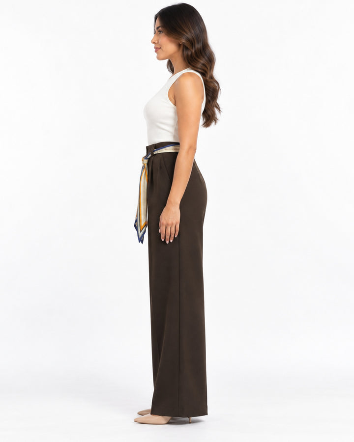 Pantalón Mascada Dorada Café – lateral