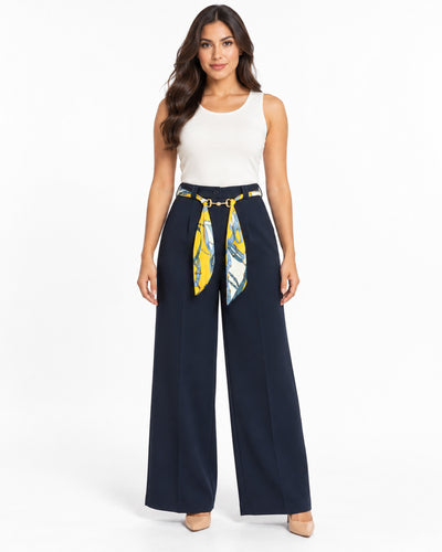 Pantalón Mascada Dorada Marino – frente
