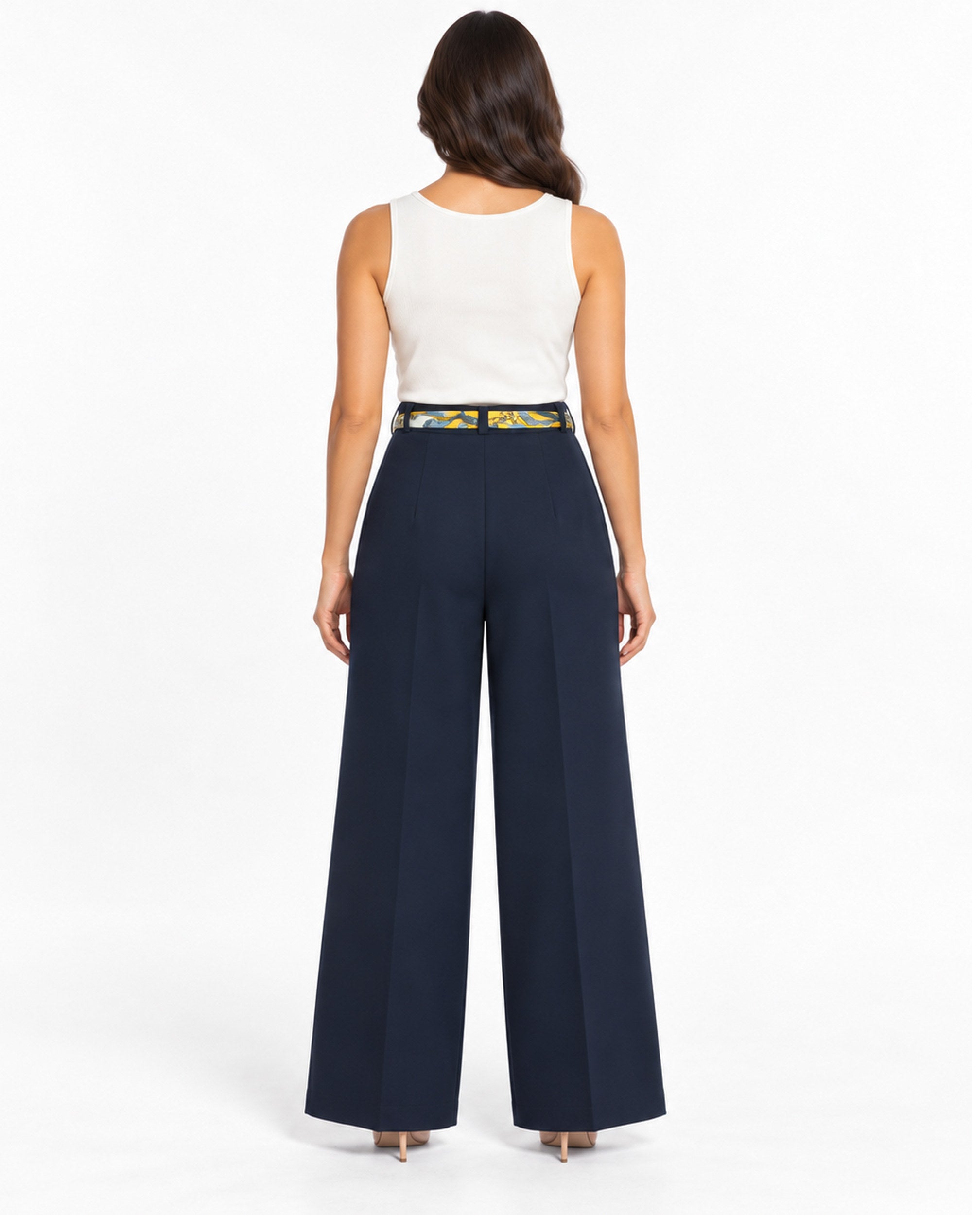 Pantalón Mascada Dorada Marino – espalda