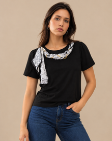 Blusa Mascada Paisley Negro – de frente