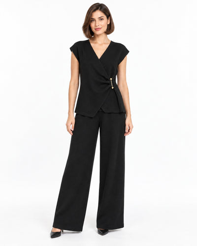 Conjunto Broche Dorado Negro – frente