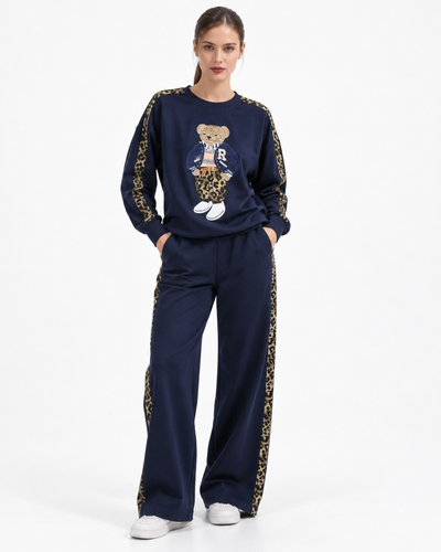 Conjunto Oso Animal Print Marino – de frente