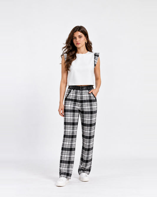 Conjunto Cuadros Top Olanes Negro – frente
