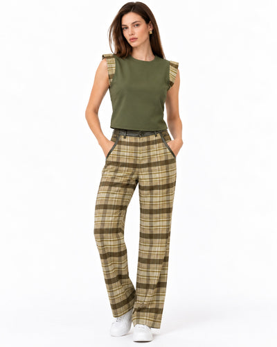 Conjunto Cuadros Top Olanes Olivo – frente