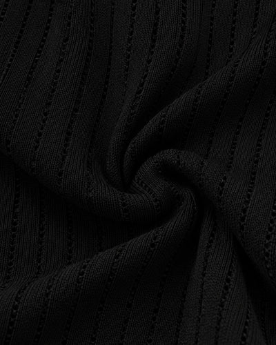 Vestido Midi Botones Joya Negro – detalle de tela