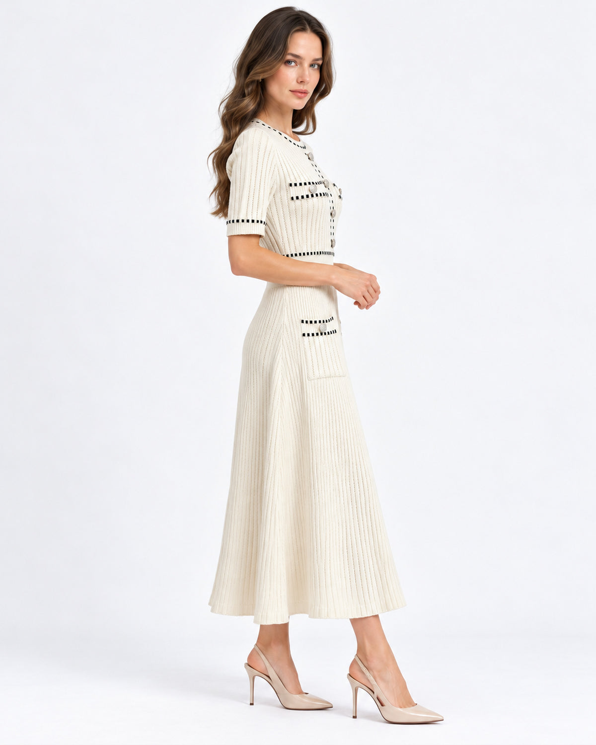 Vestido Midi Botones Joya
