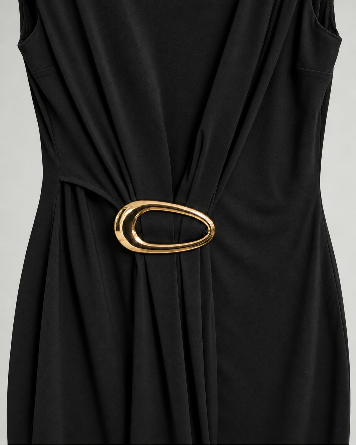 Vestido Midi Hebilla Dorada