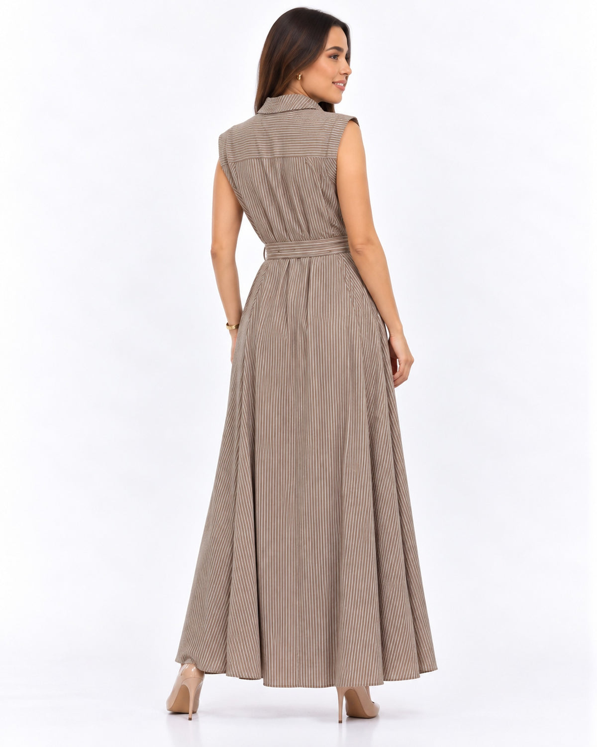 Vestido Largo Camisero Rayas