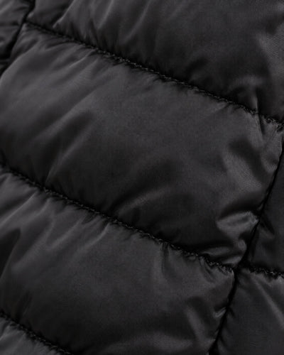 Chamarra Acolchada Capucha Pelo Negro – detalle de tela