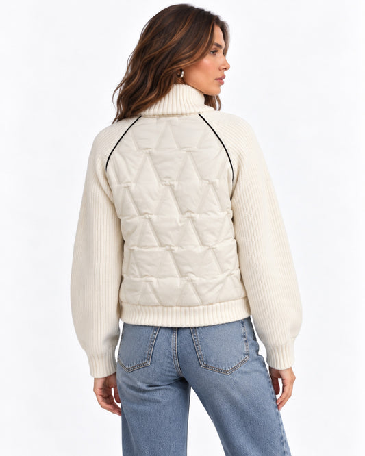 Chamarra Bomber Acolchada Punto Hueso – espalda