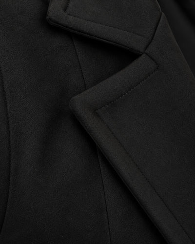 Chaleco Largo Solapa Negro – detalle de la tela