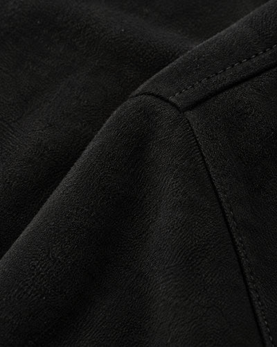 Chamarra Corta Abotonada Negro – detalle de tela