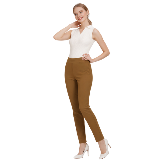 Pantalón Sastre Recto Clásico Beige
