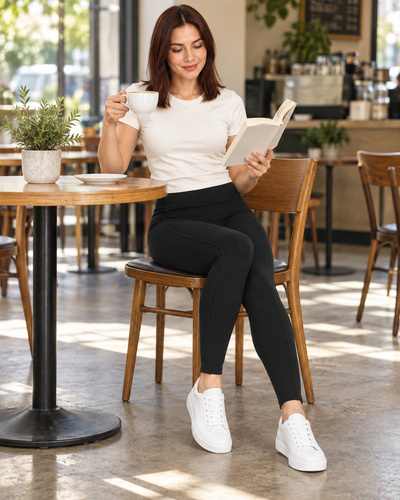 Leggins Cintura Alta Negro – look completo ambientado