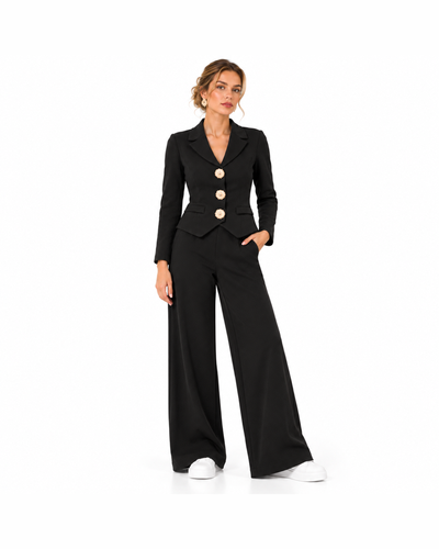 Conjunto Saco Botón Joya Negro – frente