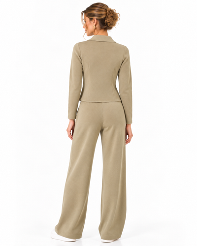 Conjunto Saco Botón Joya Khaki – espalda