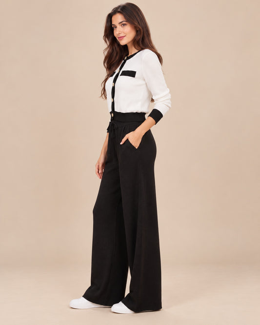 Conjunto Punto Botón Joya Negro – cuerpo completo