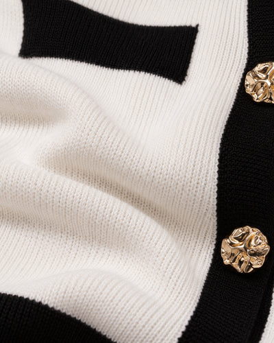 Conjunto Punto Botón Joya Negro – detalle de tela