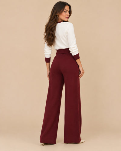 Conjunto Punto Botón Joya Vino – frente