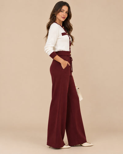 Conjunto Punto Botón Joya Vino – lateral