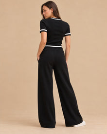 Conjunto Canalé Botones Joya Negro – frente