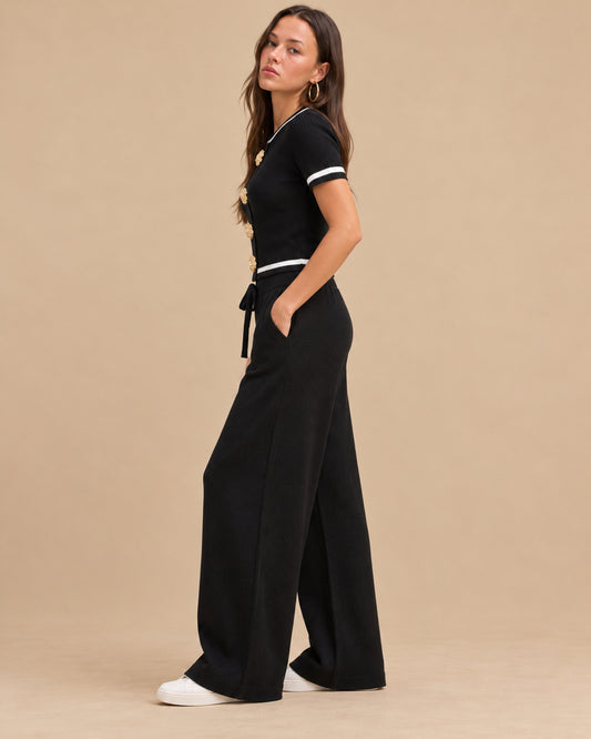 Conjunto Canalé Botones Joya Negro – lateral