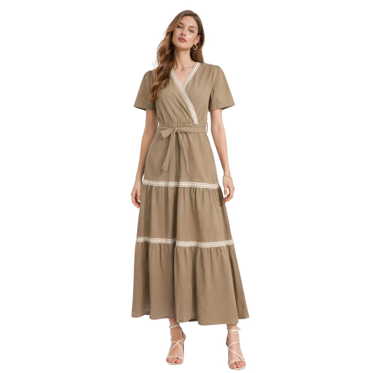 Vestido Cruzado Cintura Ajustable