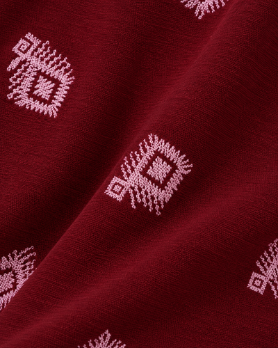 Pantalón Palazzo Estampado Vino – detalle de tela