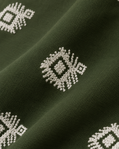 Pantalón Palazzo Estampado Olivo – detalle de tela