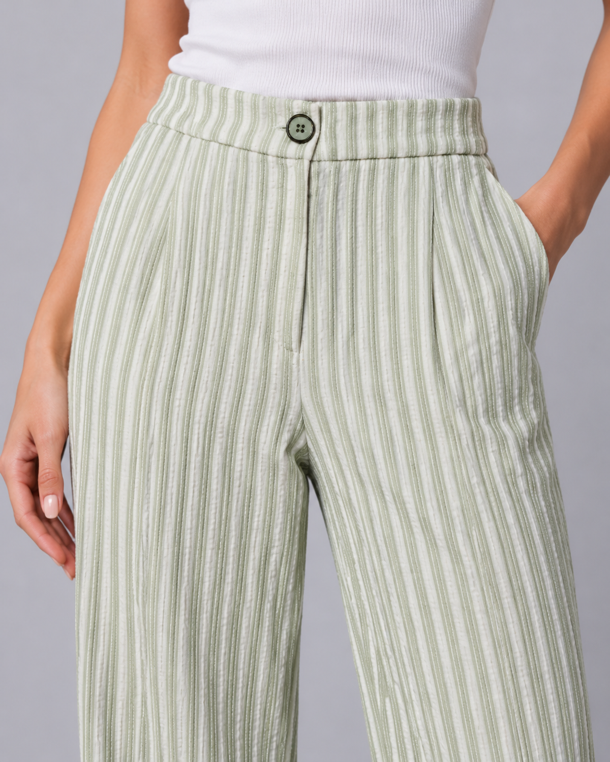 Pantalón Rayas Pierna Ancha