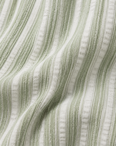 Pantalón Rayas Pierna Ancha Verde – detalle de tela