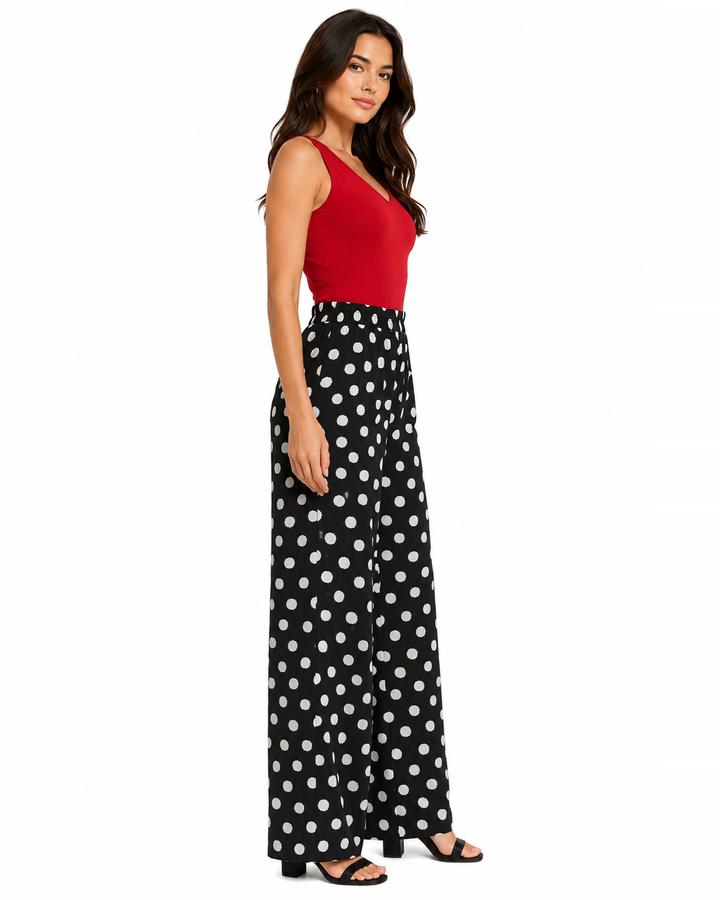 Pantalón Palazzo Lunares Negro – de lado