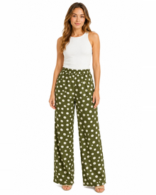 Pantalón Palazzo Lunares Olivo – de frente