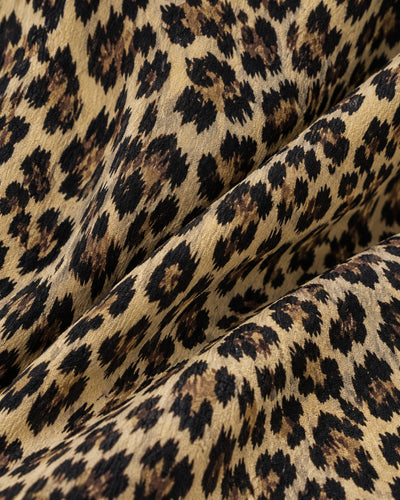 Jumpsuit Animal Print Cinturón Café – detalle de tela