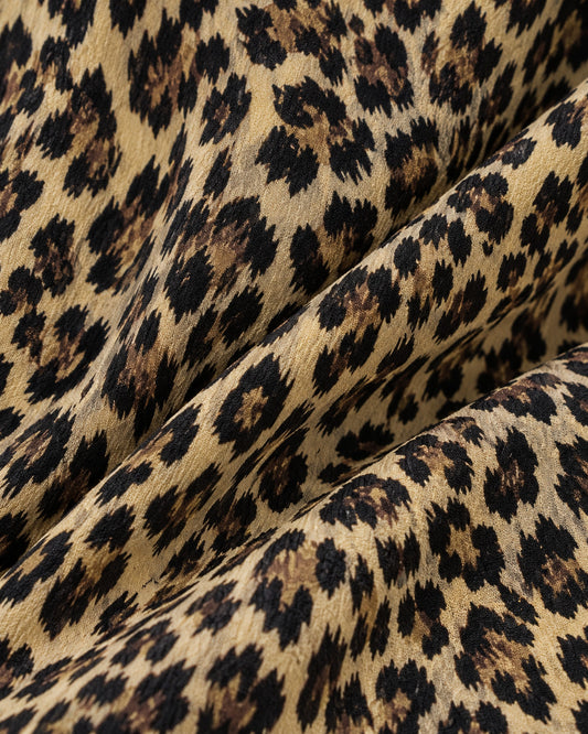 Jumpsuit Animal Print Cinturón Café – detalle de tela