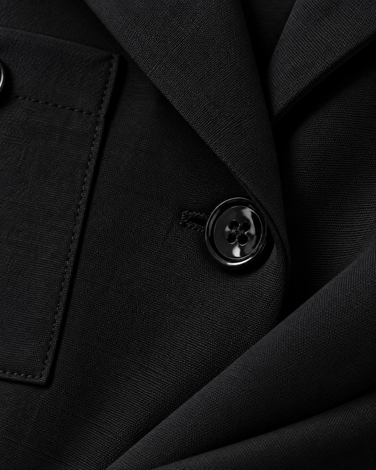 Jumpsuit Safari Cinturón Negro – detalle de tela